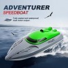 Bateau télécommandé 20 km/h - Bateaux télécommandés pour piscines et lacs - 2,4 GHz - Bateau de vitesse rechargeable à haute 