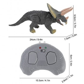 Jouet Dinosaure RC, TricéRatops de Simulation Vive avec TéLéCommande Batterie Non Incluse pour GarçOns FillesJouets électri