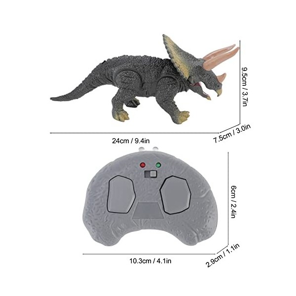 Jouet Dinosaure RC, TricéRatops de Simulation Vive avec TéLéCommande Batterie Non Incluse pour GarçOns FillesJouets électri