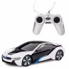 RASTAR-48400 BMW I8 Voiture télécommandée, 48400, Noir et Blanc, 1:24 Scale