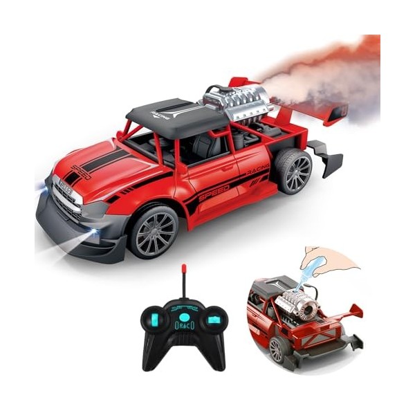 Pup Go Voiture Télécommandée pour Enfants avec lumières et Spray, High Speed RC Racing Véhicule électrique Jouets pour 3 4 5 