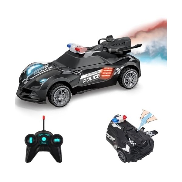 Pup Go Voiture Télécommandée pour Enfants avec lumières et Spray, High Speed RC Racing Véhicule électrique Jouets pour 3 4 5 