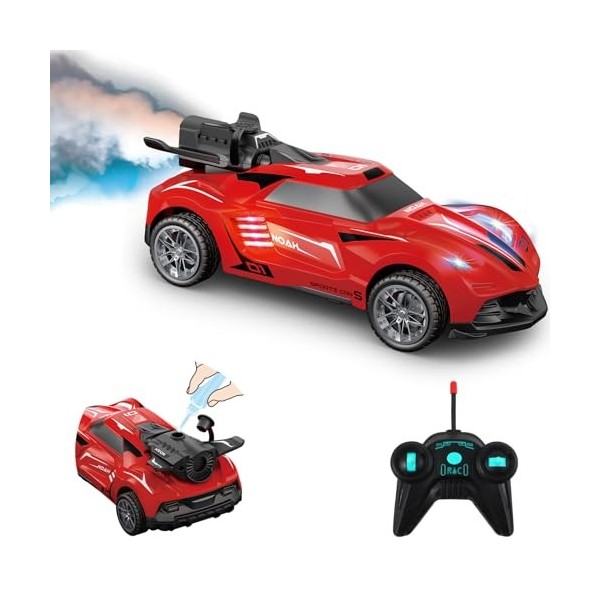 Pup Go Voiture Télécommandée pour Enfants avec lumières et Spray, High Speed RC Racing Véhicule électrique Jouets pour 3 4 5 