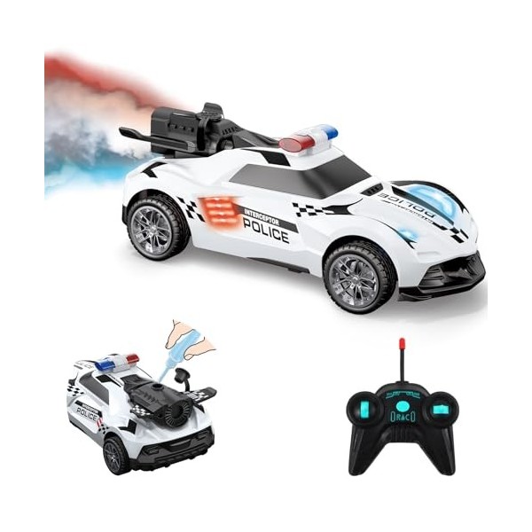 Pup Go Voiture Télécommandée pour Enfants avec lumières et Spray, High Speed RC Racing Véhicule électrique Jouets pour 3 4 5 