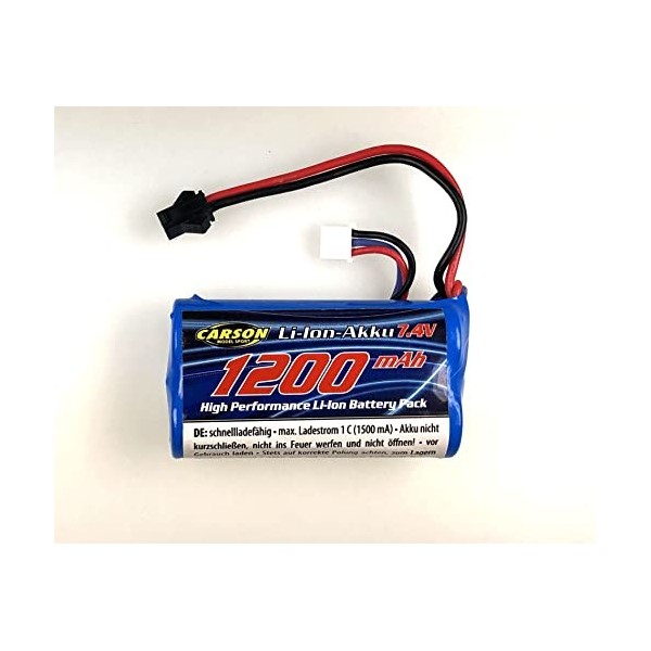 Carson 500608255 7,4V/1200mAh LiION Land Rover JST - Batterie de Rechange . Batterie RC,Accessoires pour véhicules radiocomma