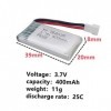 ZYGY 5PCS 3.7V 400mAh Batterie au Ltihium & 1PCS 5in1 Chargeur pour H99W H31 H6C H98 AT-96 TR-C385 TR-P51 TR-F22 SYMA Q11 RC 