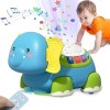 Funsland Jouets Musicaux pour Bébé, éléphants Rampantes pour Bébé 6 à 18 Mois, avec Lampe Musicale et projecteur, Jeux Educat