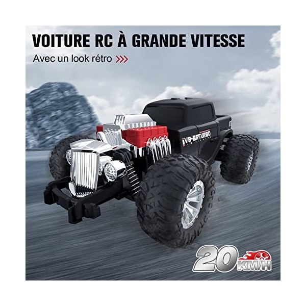 Voiture Télécommandé Tout Terrain, Jouet Voiture RC Rapide Grande Professionnel Crawler Camion Radiocommandée, Jeux Enfant Ja