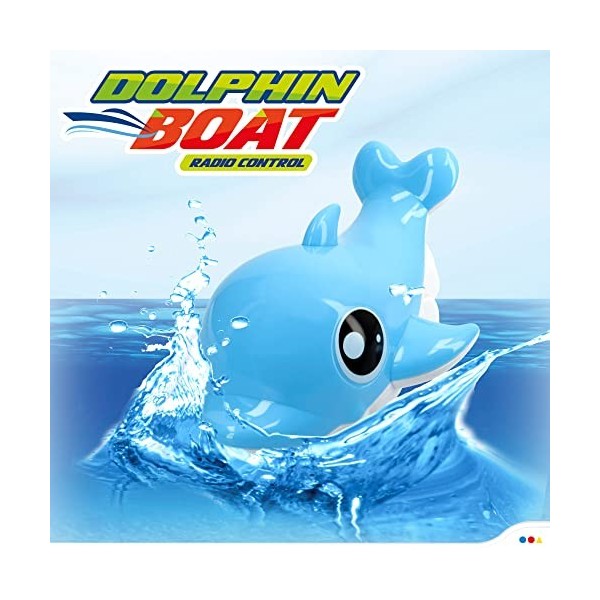 COLORBABY 49521, Bateau télécommandé dauphin avec télécommande, CB Toys, Jouet pour enfants, Jeux deau, Bateau avec télécomm