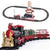 Train Electrique Noel Jouet pour Enfants Machines Locomotive de Vapeur Ferroviaire Jeux Cadeau pour Enfants 2 Wagons 