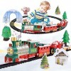 FORMIZON Kit de Train de Noël pour Enfants, Train Jouet de Noël à Piles Enfants, Train Jouet Electrique avec Rails Lumières S