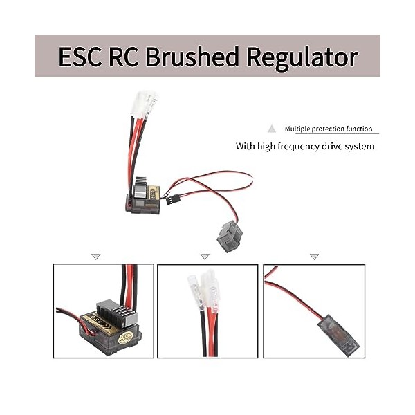 Régulateur Brossé ESC RC, Régulateur Haute Tension 7.2-16V RC Voiture Bateau Double Voie 320A ESC Mise à Niveau Pièce de Rech