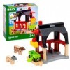 BRIO World - Grange des Animaux - Accessoire pour Circuit de Train en Bois - Action de Jeu sans Pile/avec Aimant - Jouet pour