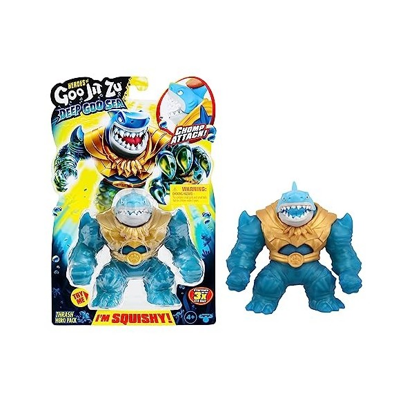 Heroes of Goo JIT Zu Deep Goo Sea Coffret Héros Thrash Figurine Super-Souple Remplie d’Une Substance Visqueuse Attaque Morsur