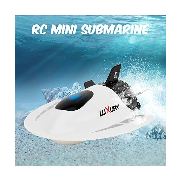 Goolsky Bateau RC sous-Marin Jouets Mini Bateau RC Jouet Télécommande Étanche Plongée pour Enfants