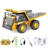 GOXAEEE 1:20 Jouet Bulldozer télécommandé, 2,4GHz RC entièrement Fonctionnel Rechargeable par USB 9 canaux avec lumière et So