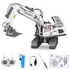 GOXAEEE 1:20 Jouet Bulldozer télécommandé, 2,4GHz RC entièrement Fonctionnel Rechargeable par USB 9 canaux avec lumière et So