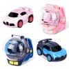 Lanceasy 2 Pcs Mini Dessin Animé RC Rose et Bleu Télécommande Voiture USB Rechargeable Sangle Contrôle Amovible Horloge Téléc