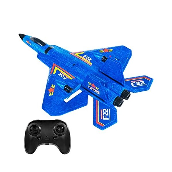 Moageme Avion télécommandé F22, Prêt à Piloter 2.4GHz Avion RC Planeur davion à voilure Fixe RC avec Lumière, Planeur davio