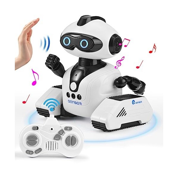 Towwoo Robots Jouet électroniques pour Enfants, Robot Télécommandé avec  Yeux LED et Musique, Contrôle Gestuel Programmable du