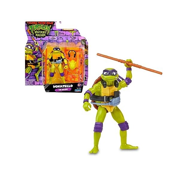 Tortues Ninja, Figurine articulée de 12 cm, avec armes, Donatello