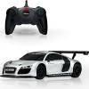 JAMARA 46872 Audi R8 LMS RC Voiture télécommandée 1:24 2,4 GHz Modèle officiel sous licence détaillée Audi R8 LMS Argent 