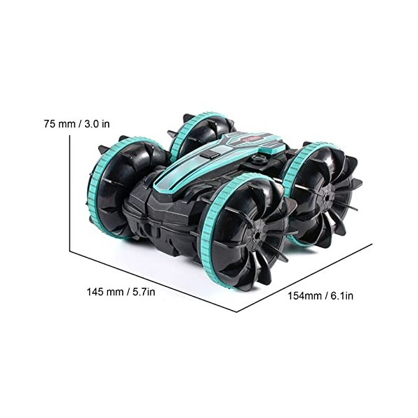 HEEPDD RC Boat Stunt Car, 2.4GHz RC Technology Double Face Scrolling Remote Control Boat pour la Plage pour la Piscine pour l