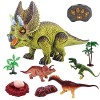 Jouet dinosaure télécommandé – Jouet de dinosaure qui marche avec éclairage LED, son rugissant, tête secouée, cadeau pour gar