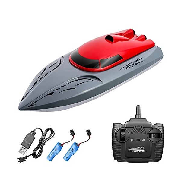 ERYUE Bateau télécommandé, 806 2.4G RC Bateau Bateau télécommandé 20KM / h Jouet étanche Haute Vitesse RC Bateau Bateau de Co