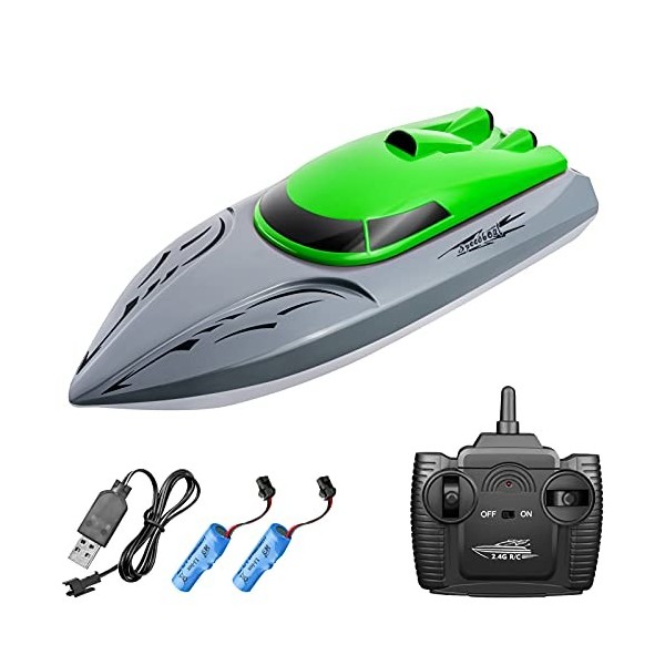 ERYUE Bateau télécommandé, 806 2.4G RC Bateau Bateau télécommandé 20KM / h Jouet étanche Haute Vitesse RC Bateau Bateau de Co