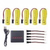 ZYGY 5PCS 3.7V 1000mAh Batterie avec 5 en 1 Chargeur pour TB202 TB201 TM201 TM202 TC141 DE35 DE38 DE40 DE50 DE84 S767 SL-356A