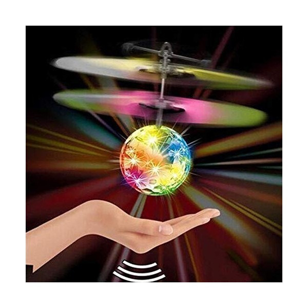 Balle lumineuse, boule volante électrique magique pour enfants, hélicoptère coloré clignotant LED lumière infrarouge capteur 