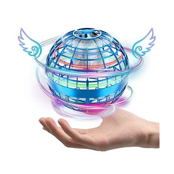 Zookao Flying Spinner Boule Volante Lumineuse Magique Mini Drone Enfant, Cadeau Jouet Garcon Fille Enfant 6-18 Ans, Flying Bo