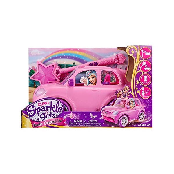 ZURU - Sparkle Girls - Voiture Télécommandée avec Baguette Magique - Rose - 100299