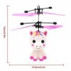 Guanan Mini Flyer Licorne avec Télécommande et Câble USB Licorne Volante avec Effet LED et Hélice Contrôlé à la Main Enfant F