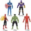 Hilloly Figurine Marvel, Marvel Avengers Endgame Titan Hero Series Lot de 5 Figurines, Captain America, Iron Man, Thanos, Hul