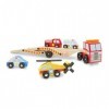Melissa & Doug Wooden Emergency Vehicle Carrier, Magnetic Wooden Cars & Truck Toy , Wooden Toys for 3 Year Old Boy Gifts , To