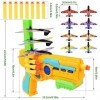 Herefun Avion de Pistolet Jouet, Avion Catapulte en Mousse pour Enfant, Lanceur davion avec 8 Avion en Mousse, Jouet Modèle 