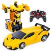 Yellcetoy Voiture Télécommandée Robot Jouet pour Enfant 3-12 Ans, 2.4GHz 2 en 1 Transformable Transformateurs Robot Voiture J