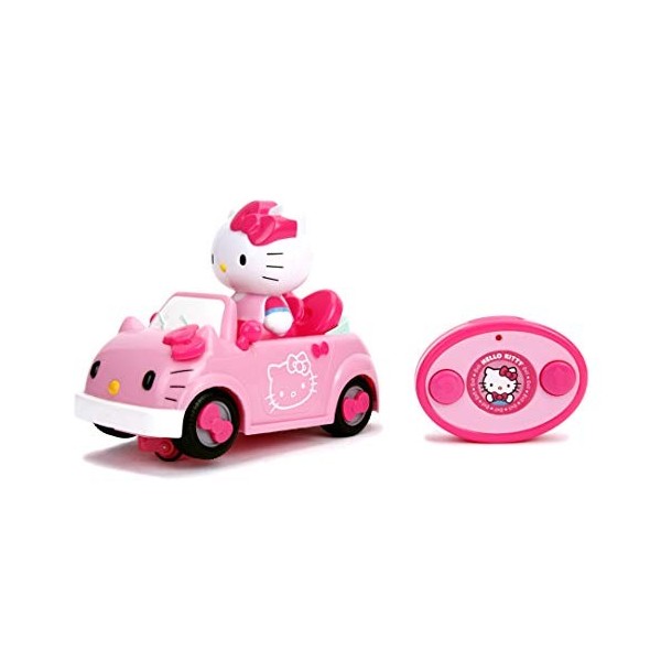 Jada - Hello Kitty - Voiture Radio Commandée Décapotable + 1 Figurine Amovible - Effets Lumineux - 253244000