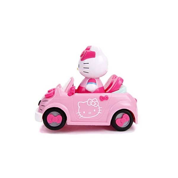 Jada - Hello Kitty - Voiture Radio Commandée Décapotable + 1 Figurine Amovible - Effets Lumineux - 253244000