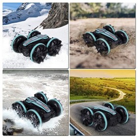 Voiture RC amphibie, camion cascadeur tout-terrain 2,4 GHz, véhicule tout-terrain, jouet télécommandé 4 roues motrices, jouet