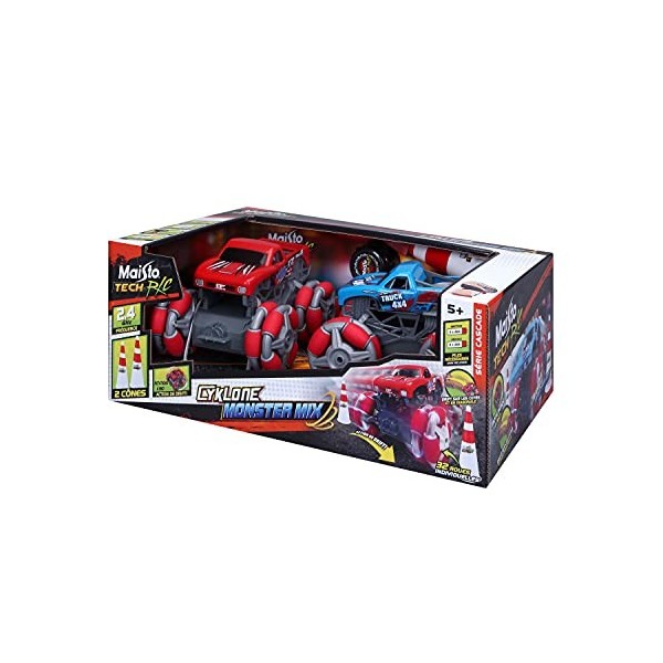 Maisto Tech RC-Pack DE 2 Monster Truck CYKLONE Drift + Accessoires-Voiture Radio Commandé pour Enfant, M82522