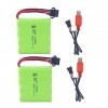 ZYGY 2PCS 7.4V 1000mah SM-4P Plug Batterie Rechargeable & câble de Charge USB pour DE36W DE65 NO.1809 RC Voiture Jouet Modèle