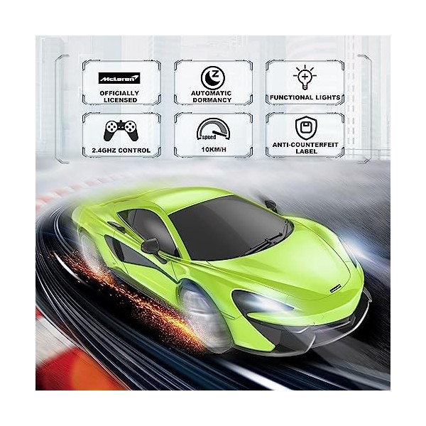 JOLLY FUN mcLaren 570S Aventador Voiture télécommandée, 1:24 sous licence officielle, modèle de voiture RC jouet voiture cade