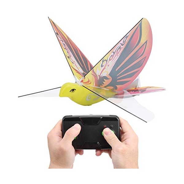 banapoy Jouet Doiseau Télécommandé, Hélicoptères RC Go Go Bird avec Lumière LED, RC Bionic Drone-Tech Flying Bird Toys Smart