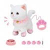 LUFEIS Jouet électronique en Peluche, Animal Chat Électronique, pour Chat avec Laisse télécommandée, Marche, Aboiements, Remu