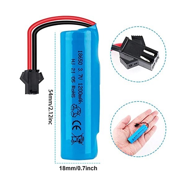 Lot De 2 Batteries 7.4V 12000mAh Pour Bateau Appât - Rechargeable - Taille Compacte - Sunydog