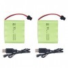 ZYGY Lot de 2 batteries de voiture rechargeables SM2P 4,8 V 800 mAh pour camion télécommandé, excavatrice, batterie de voitur