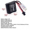 ZYGY 2PCS 7.4V 850mAh SM-2P Plug Lithium Batterie & 2 en 1 Chargeur pour Syma Q2 Q3 Skytech H100 T1 T02 H102 H106 H108 H120 B